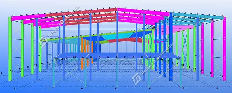 Taller de estructura metálica prefabricada para alimento de camarones